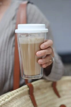 Double Wall Travel Mug – Plain/White