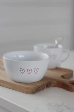 Ceramic Bowl – Pink 3 Hearts -Pretty Little Home IMG 1694 2