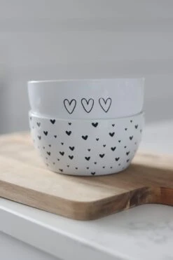 Ceramic Bowl – Black 3 Hearts -Pretty Little Home IMG 1709 2