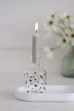 Glass Candlestick Holder – Small Multi Heart Black -Pretty Little Home IMG 2759 2 1
