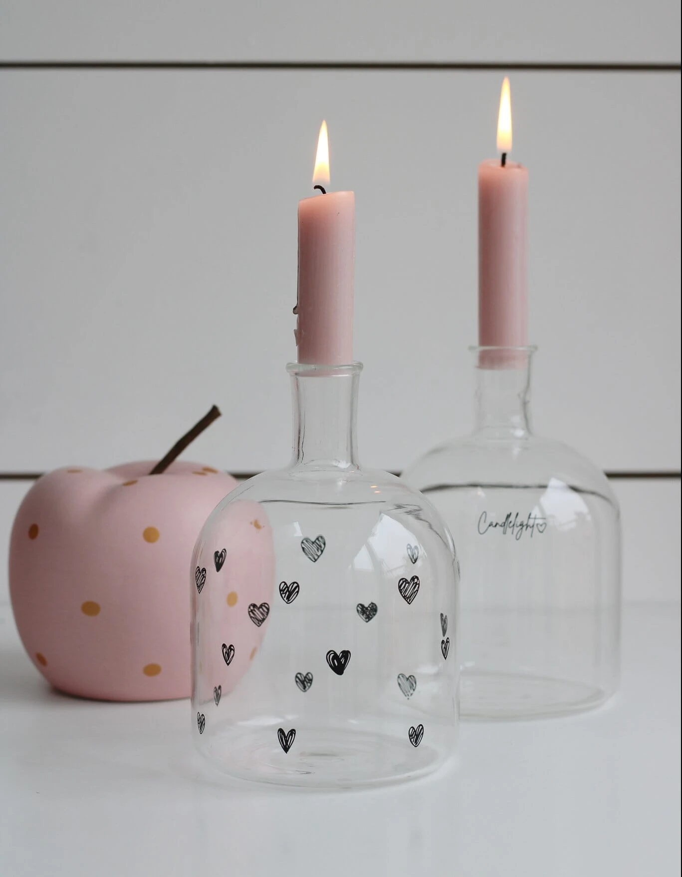 Glass Bud Vase – Black Multi Heart 2 Glass Bud Vase – Black Multi Heart - Image 2