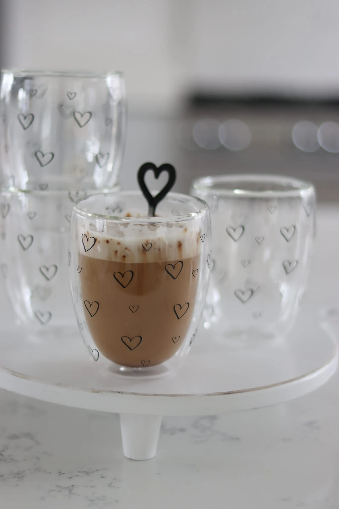 Set Of 4 Double Wall Glasses – Open Multi Heart/Black 3 Set Of 4 Double Wall Glasses – Open Multi Heart/Black - Image 3