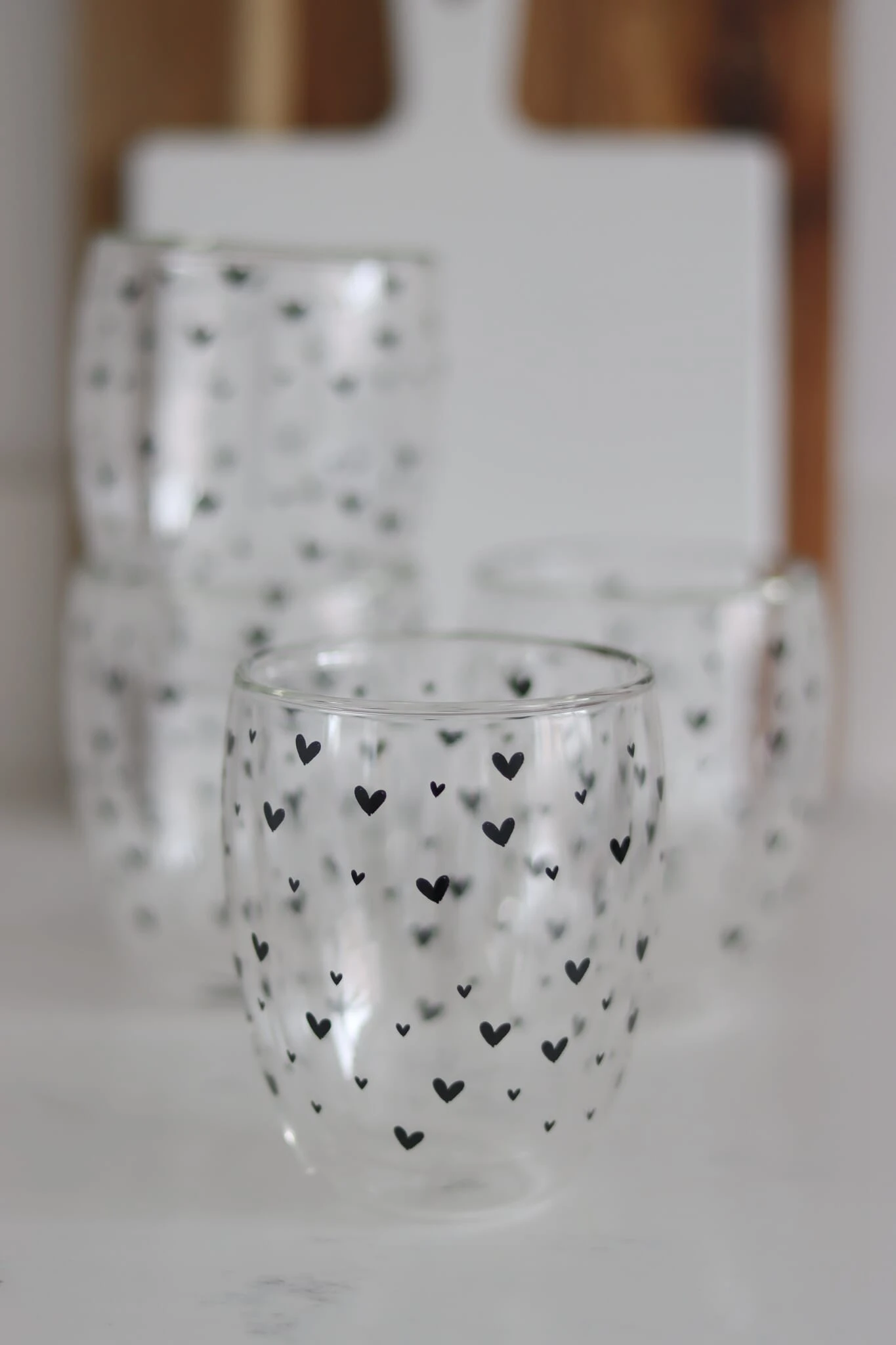 Set Of 4 Double Wall Glasses – Small Closer Heart/Black 1 Set Of 4 Double Wall Glasses – Small Closer Heart/Black