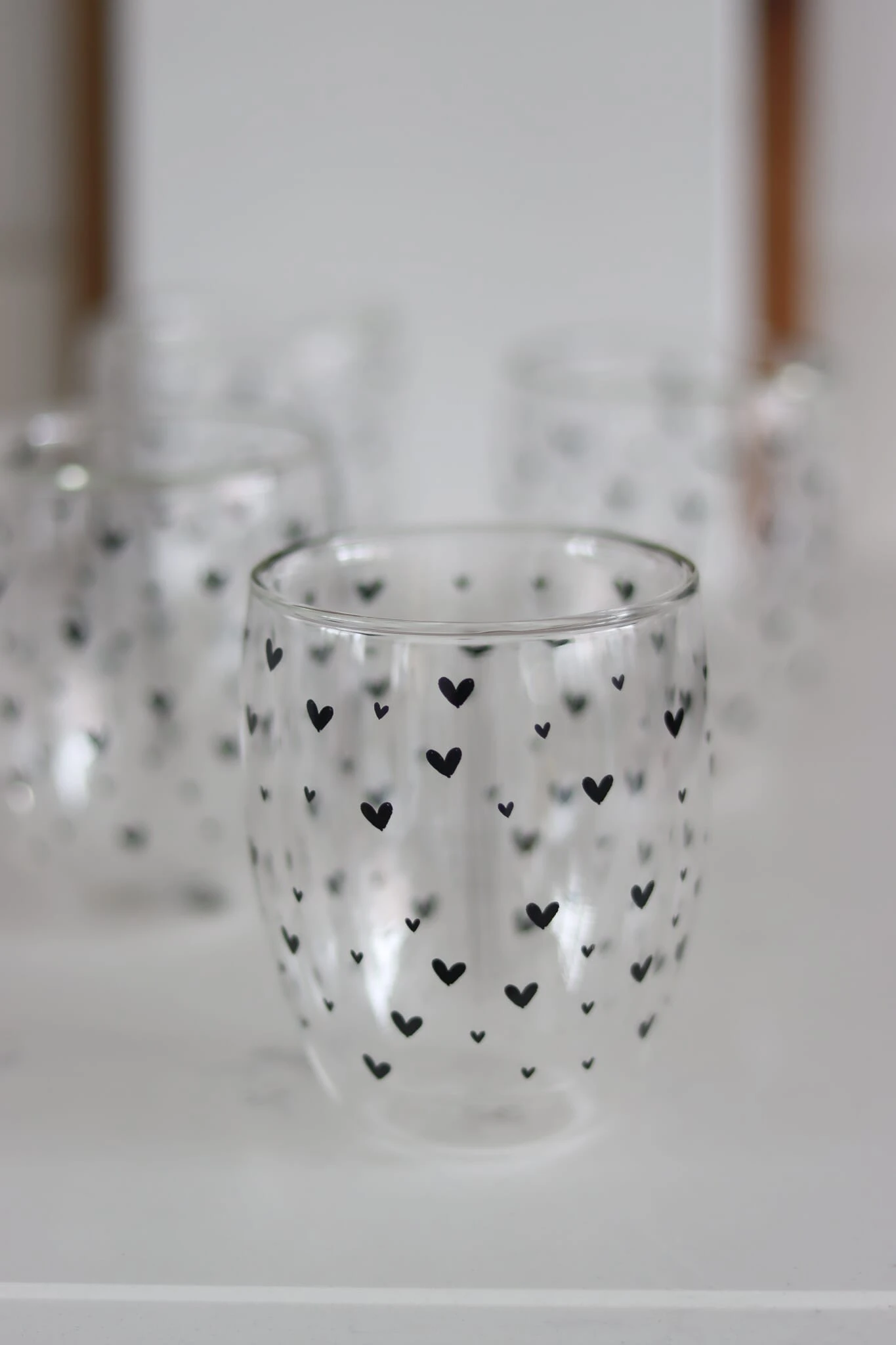 Set Of 4 Double Wall Glasses – Small Closer Heart/Black 2 Set Of 4 Double Wall Glasses – Small Closer Heart/Black - Image 2