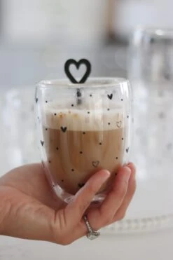 Set Of 4 Double Wall Glasses – Hearts & Dots/Black -Pretty Little Home IMG 2965 2
