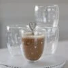 Set Of 4 Double Wall Glasses – Hearts &Dots White