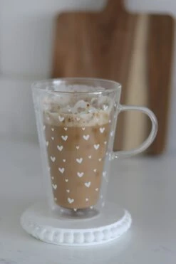 Double Wall Glass Latte Mug – Small Multi Heart/White -Pretty Little Home IMG 2998 2