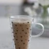 Double Wall Glass Latte Mug – Small Multi Heart/Black