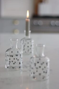Glass Candlestick Holder -Multi Heart Black -Pretty Little Home IMG 3046 2