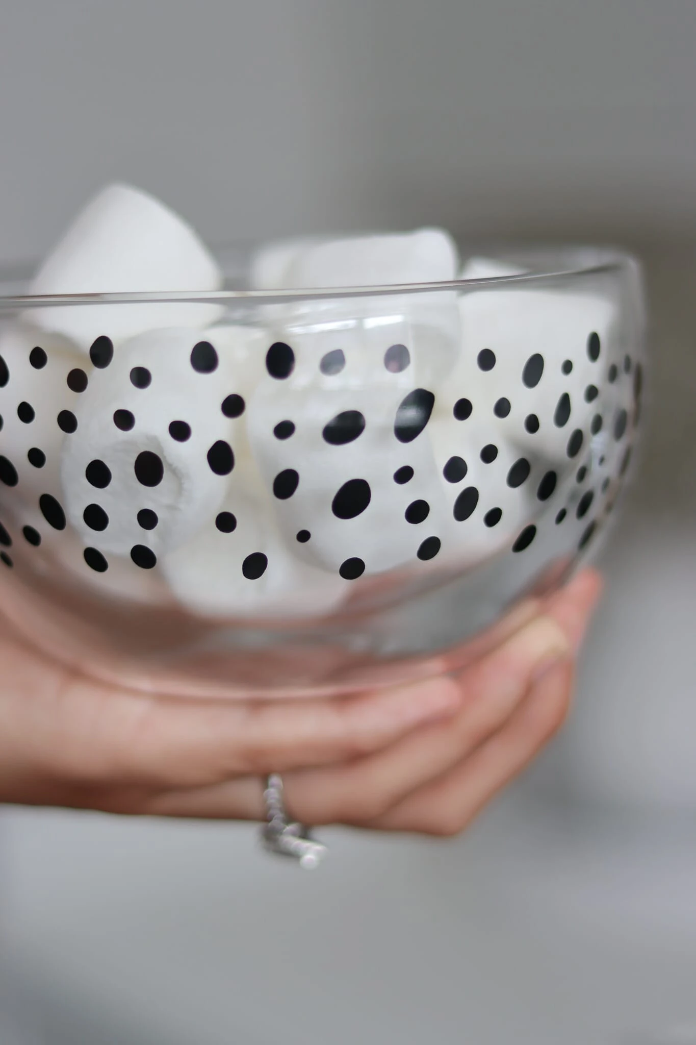 Double Wall Glass Bowl – Black/Polka 2 Double Wall Glass Bowl – Black/Polka - Image 2