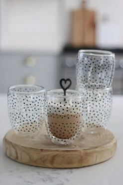 Set Of 4 Cosmos Double Wall Glasses – Black