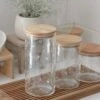 Set 3 Bamboo Storage Jar-Hearts&Dots Natural Lid 1400ml