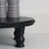 Beaded Raised Round Tray-Black