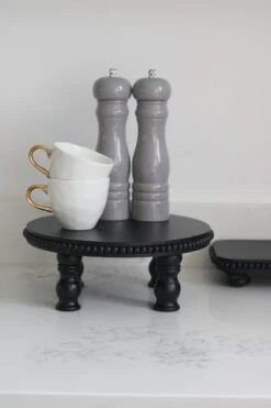 Beaded Raised Round Tray-Black -Pretty Little Home IMG 3337