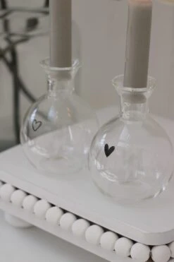 Glass Bud Vase – Set 2 Round Hearts