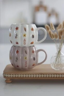 Large Pumpkin Mug – Floral/Autumn