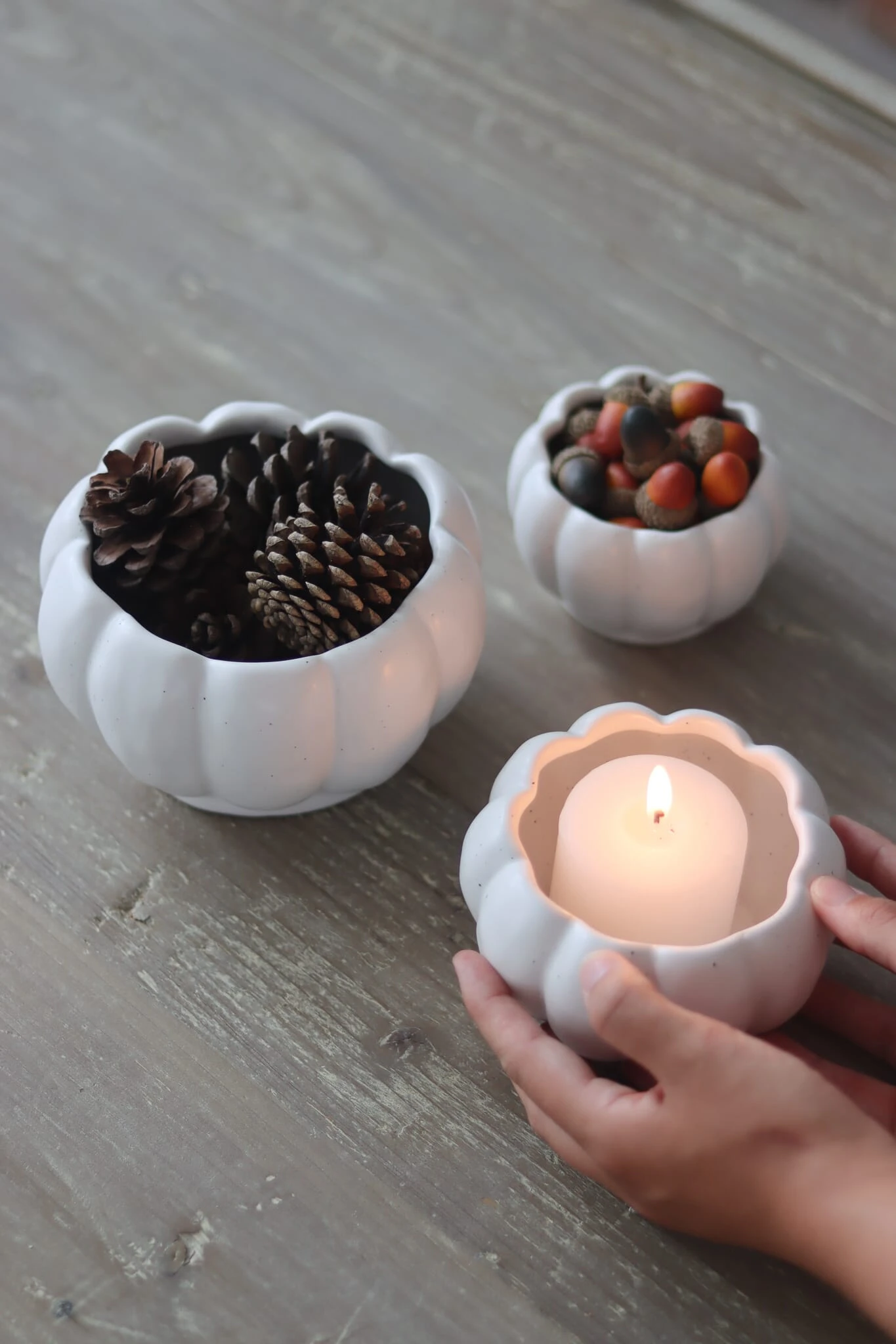 Set Of 3 Ceramic Pumpkin Pots 2 Set Of 3 Ceramic Pumpkin Pots - Image 2