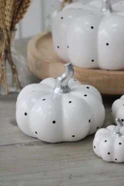 Ceramic Pumpkin Family – White Polka Dot -Pretty Little Home IMG 4106