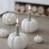 Set Of 2 Pumpkin Ceramic Candle Holders