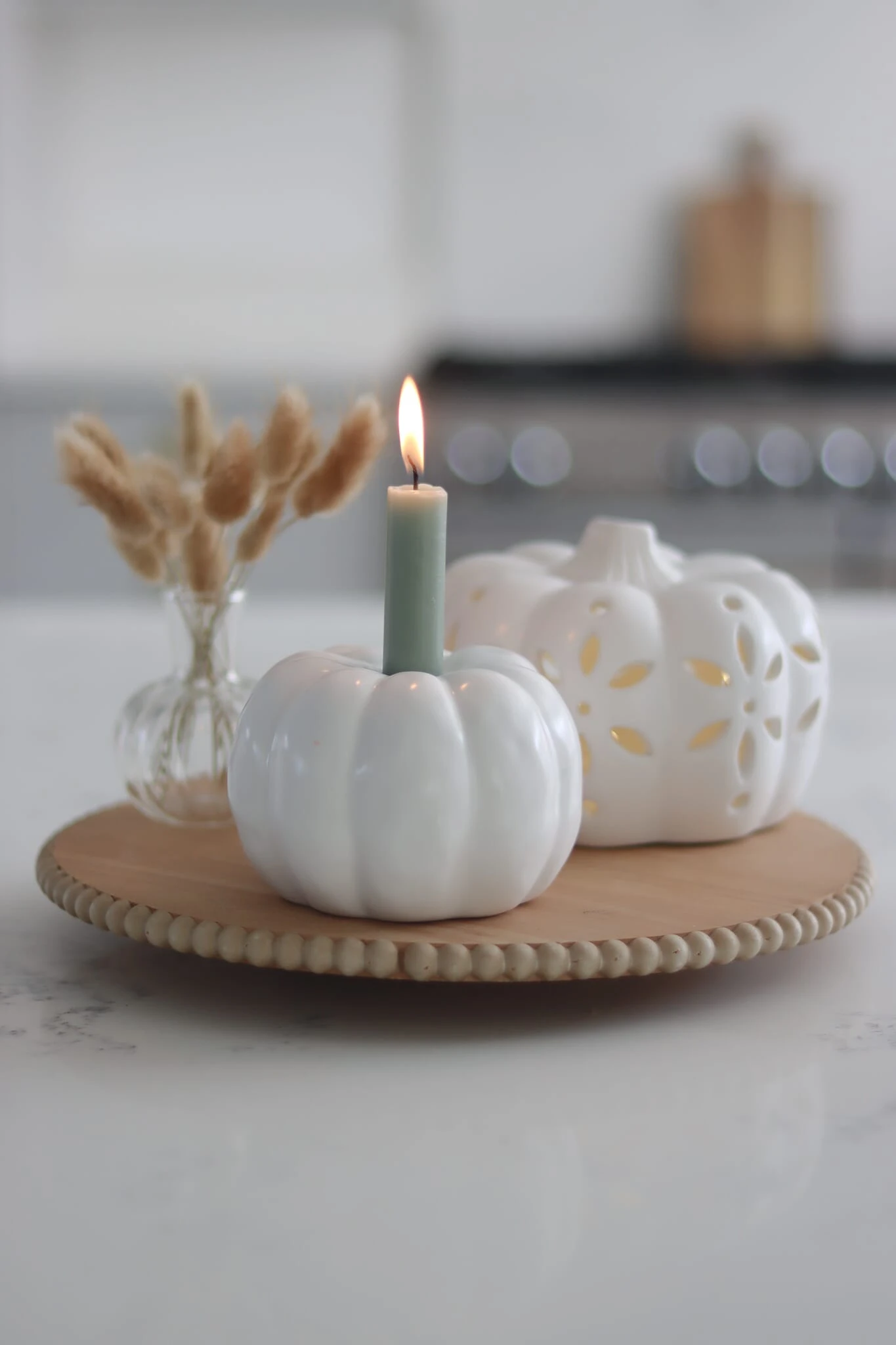 Set Of 2 Pumpkin Ceramic Candle Holders 3 Set Of 2 Pumpkin Ceramic Candle Holders - Image 3