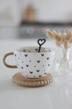 Irregular Ceramic Mug- Small Black MultiHearts -Pretty Little Home IMG 4294 2