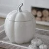 White Ceramic Pumpkin Jar – Large