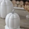 White Ceramic Pumpkin Jar – Small