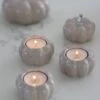 Set Of 3 Ceramic Pumpkin Tea Light Holders – Autumn
