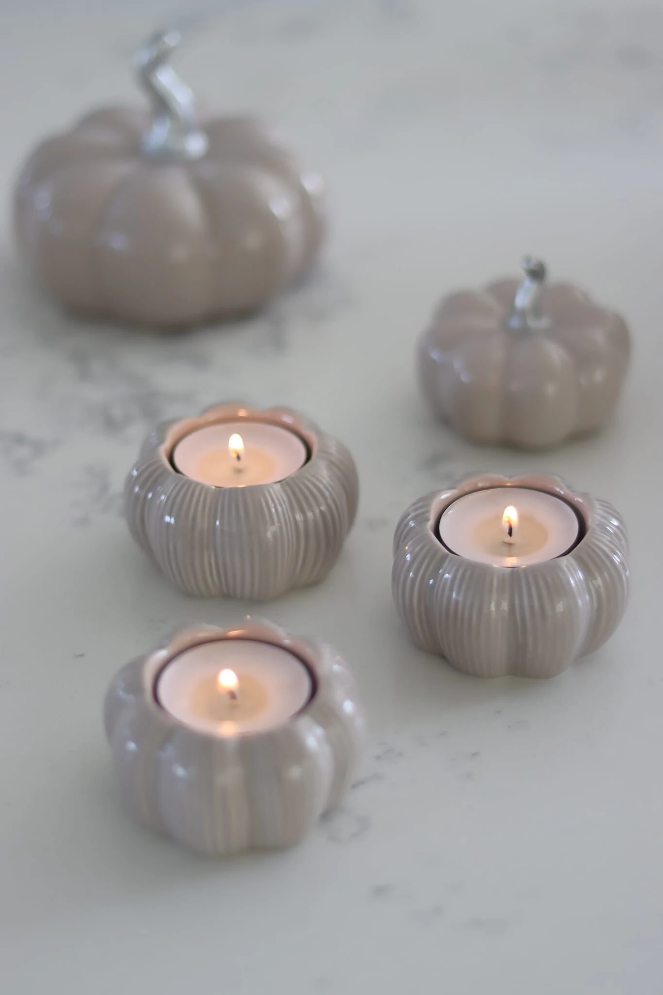 Set Of 3 Ceramic Pumpkin Tea Light Holders – Autumn 1 Set Of 3 Ceramic Pumpkin Tea Light Holders – Autumn