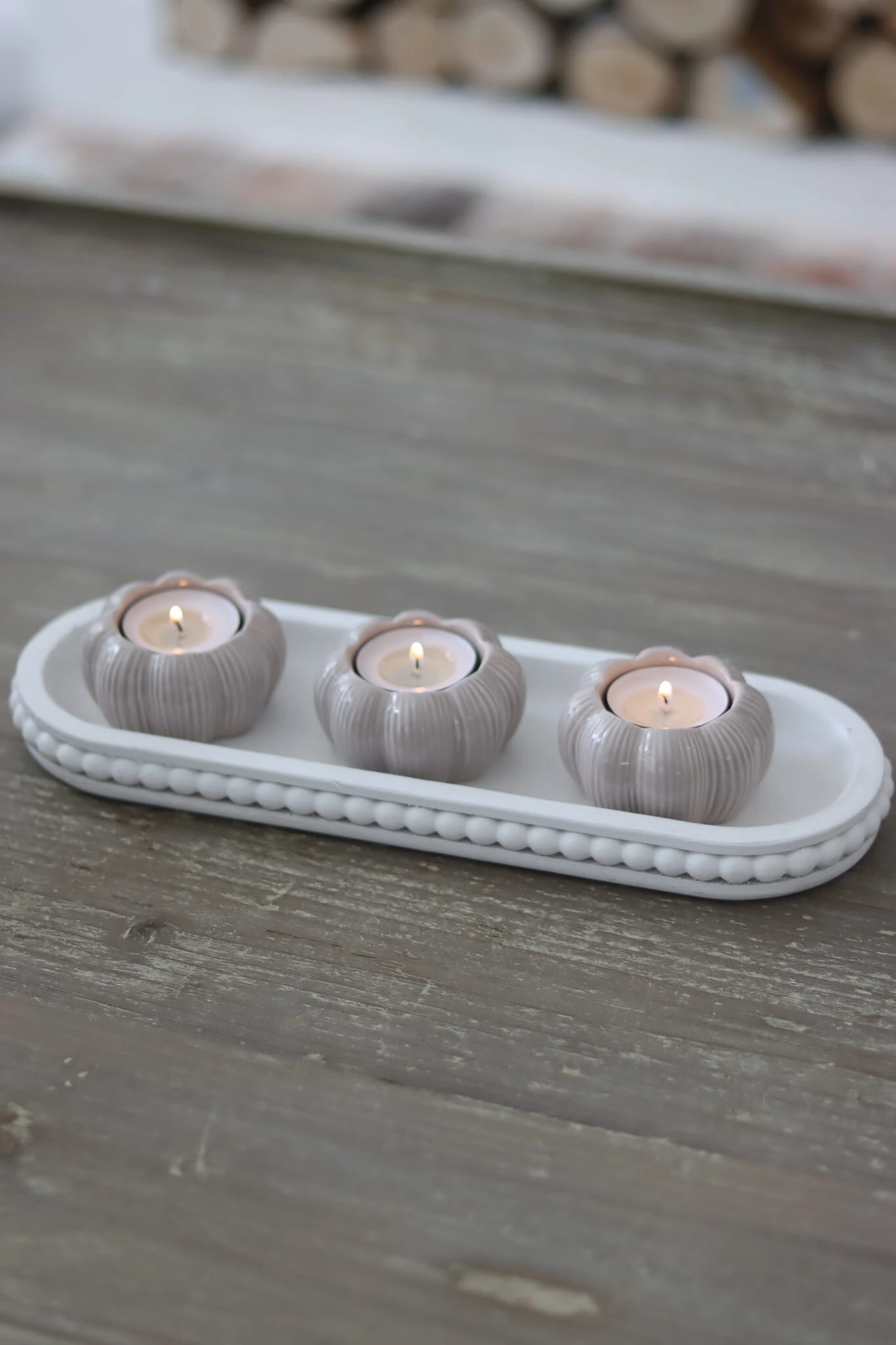 Set Of 3 Ceramic Pumpkin Tea Light Holders – Autumn 3 Set Of 3 Ceramic Pumpkin Tea Light Holders – Autumn - Image 3