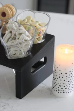 Glass Heart Snacking Station – Black