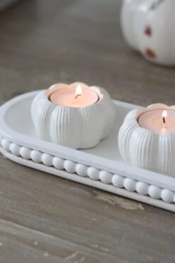 Set Of 3 Ceramic Pumpkin Tea Light Holders – Speckled -Pretty Little Home IMG 5169 2