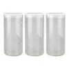 Set 3 Glass Bamboo Jars – Hearts&dots /White Lid 1400ml