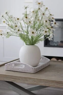 Textured White Ceramic Vase