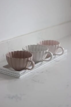 Flat Beaded Wooden Tray – White