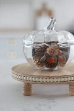 Beaded Raised Round Tray – Natural -Pretty Little Home IMG 5670 2