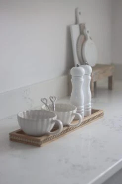 Flat Beaded Wooden Tray – Natural