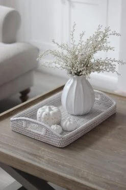 Rattan Tray – White