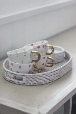 Rattan Tray Oval – White