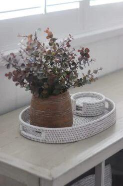 Rattan Tray Oval – White -Pretty Little Home IMG 5857 2