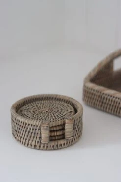 Rattan Coasters – Natural