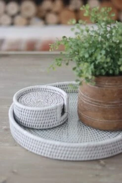Rattan Tray Round – White -Pretty Little Home IMG 5909 2