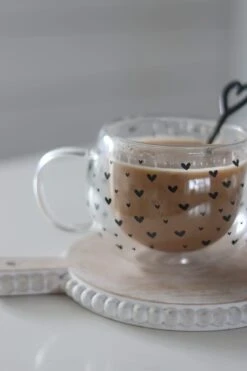 Round Double Wall Glass Mug – Multi Heart/Black -Pretty Little Home IMG 6197 2
