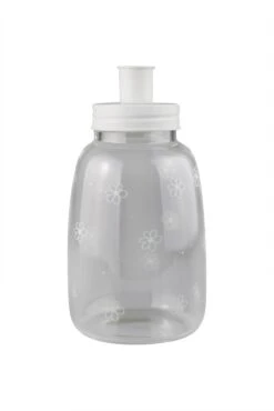 Tall Screw Lid Candle Holder -White/Floral