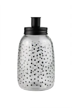 Tall Candle Holder – Black/Polka