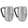 Set Of 2 Glass Mugs – Black Handle/Cosmos