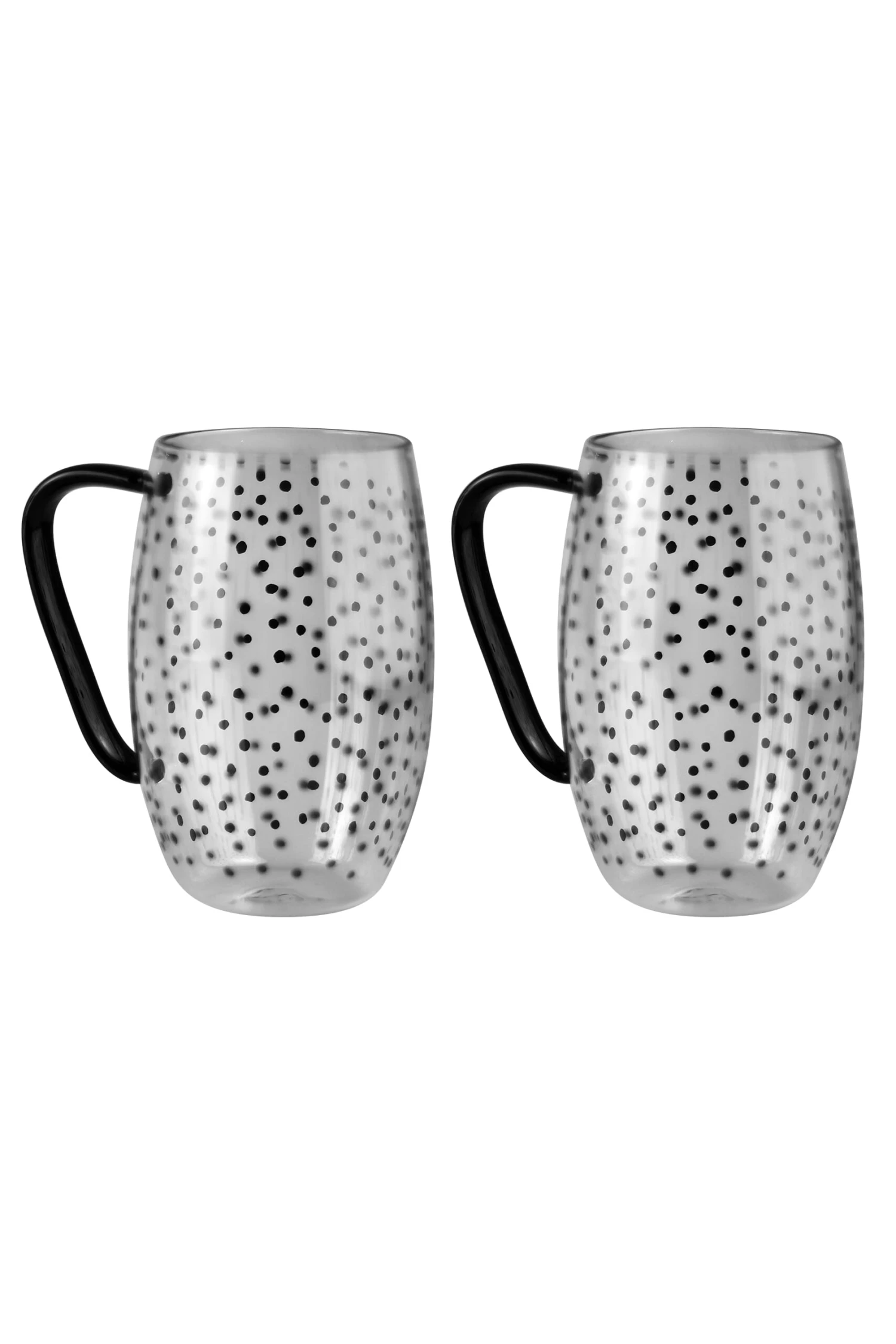 Set Of 2 Glass Mugs – Black Handle/Cosmos 1 Set Of 2 Glass Mugs – Black Handle/Cosmos
