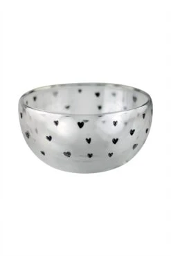 Double Wall Glass Bowl – Black/MultiHeart -Pretty Little Home IMG 6702