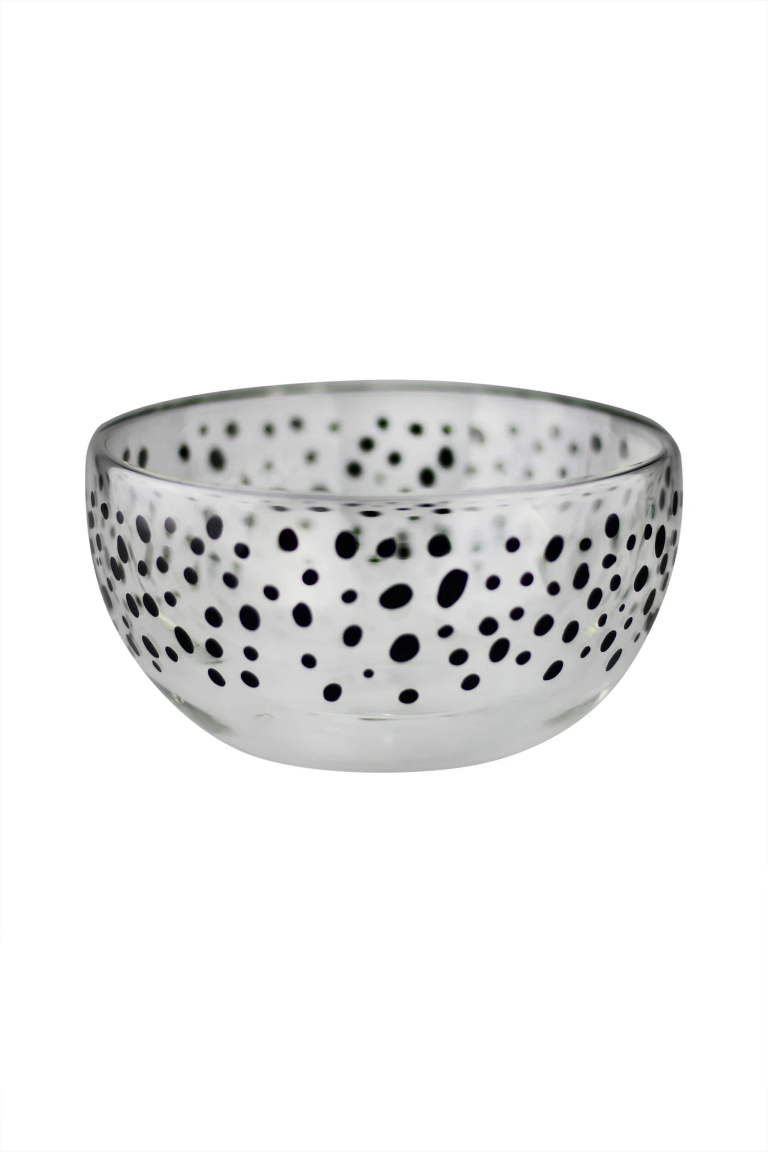 Double Wall Glass Bowl – Black/Polka 5 Double Wall Glass Bowl – Black/Polka - Image 5