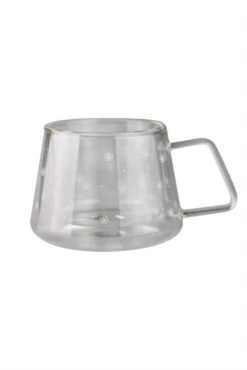 Double Wall Glass Mug – Wrap Around Floral/White